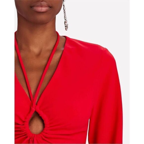 NEW A.L.C. leslie cut out mini dress in garnet - Picture 5 of 13